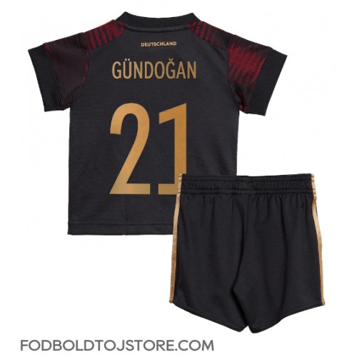 Tyskland Ilkay Gundogan #21 Udebanesæt Børn VM 2022 Kortærmet (+ Korte bukser)